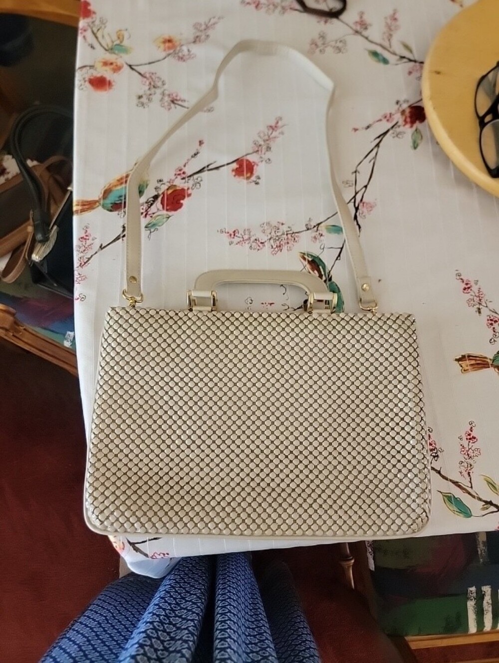 Vintage Metal Mesh & LeathervHandbag